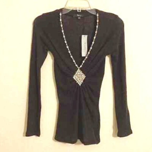 Sky Sweaters - SKY Women's Casual Celeb Style Wool-Blend Sweater w Rhinestone Accent Deco